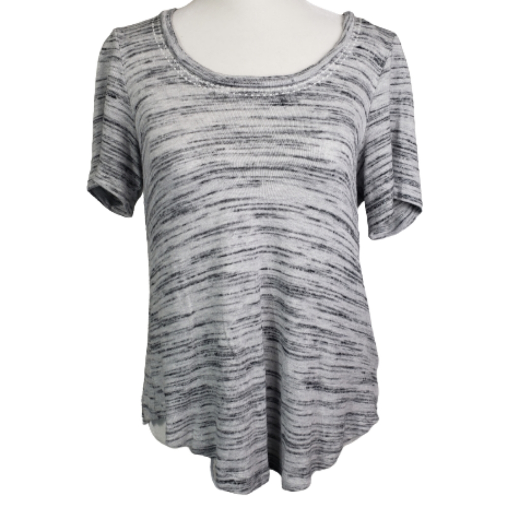 Anthropologie Pure + Good knit top grey XS